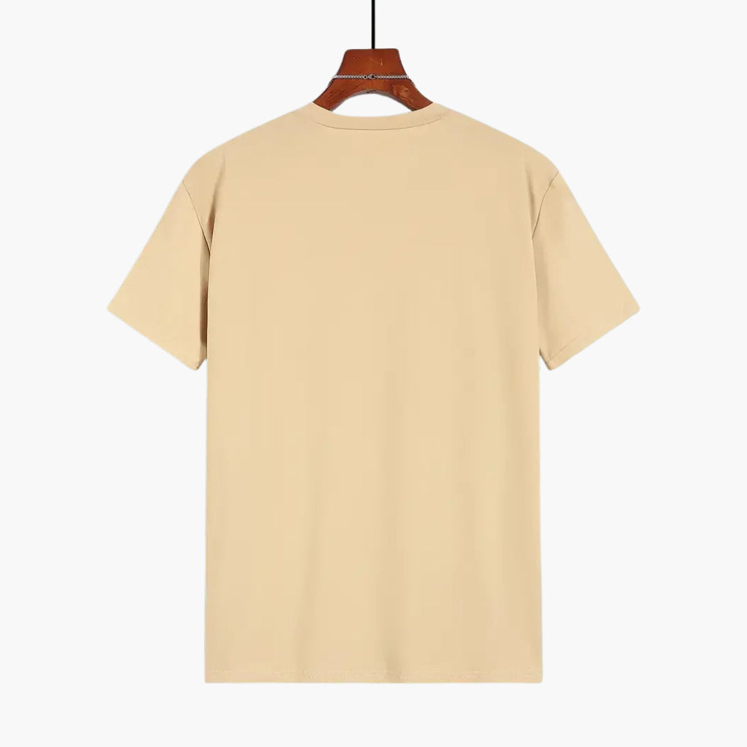 T-shirt homme à col rond avec manches courtes et coupe droite