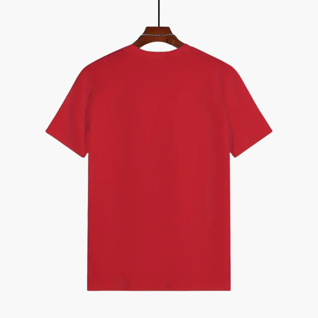 T-shirt homme à col rond avec manches courtes et coupe droite