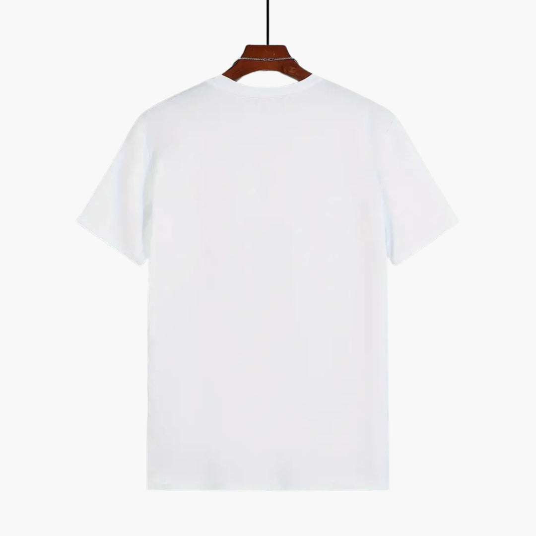T-shirt homme à col rond avec manches courtes et coupe droite