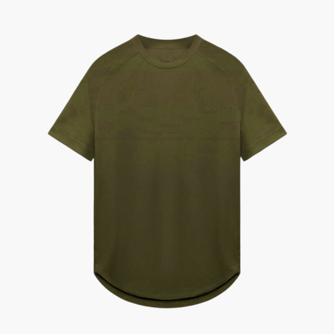T-shirt uomo con collo rotondo e maniche raglan