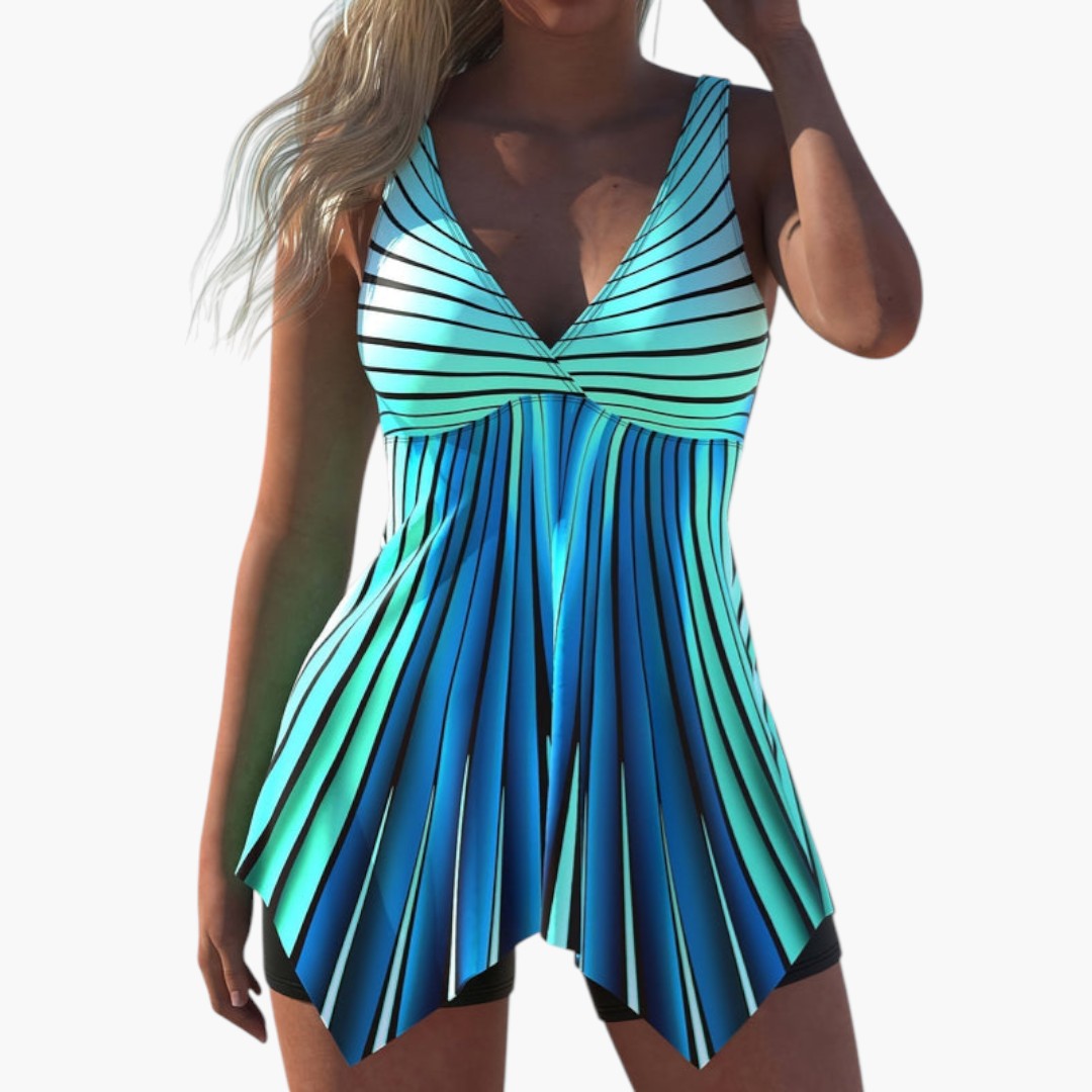 Tankini for women with V-neck and flowing cut
