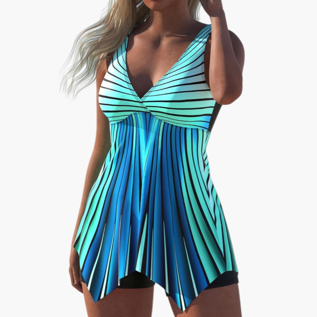 Tankini for women with V-neck and flowing cut