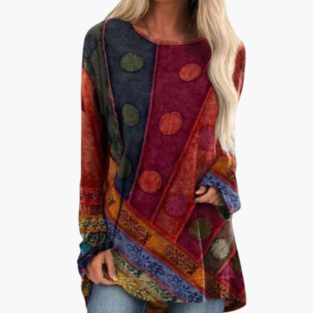 Top femme rétro avec tissu léger