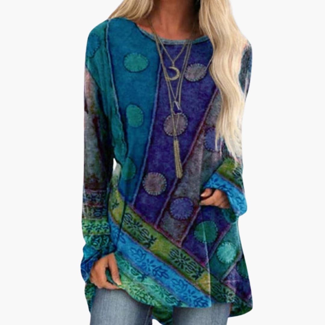 Top femme rétro avec tissu léger