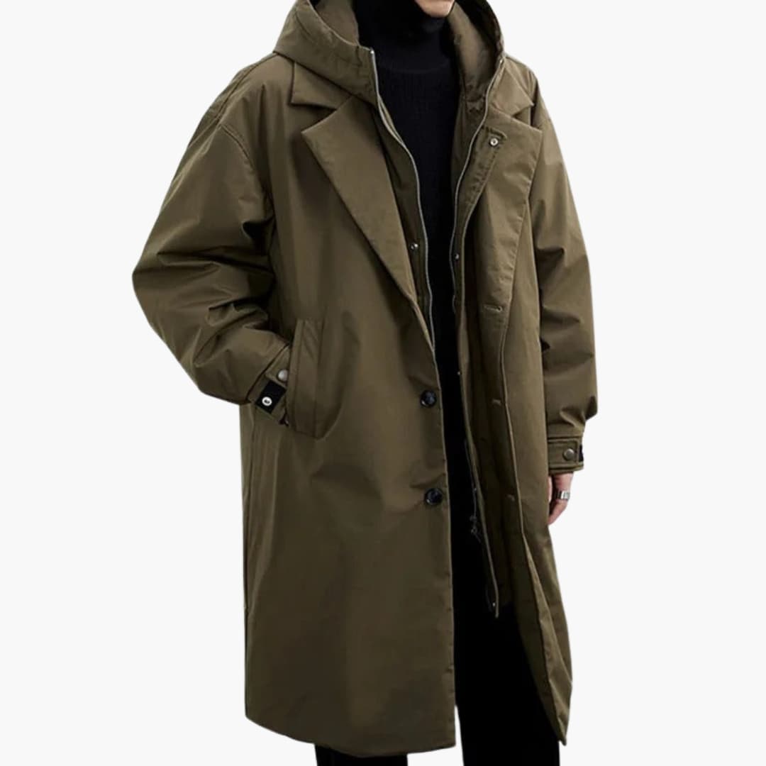Trench-coat homme avec fermeture à boutons
