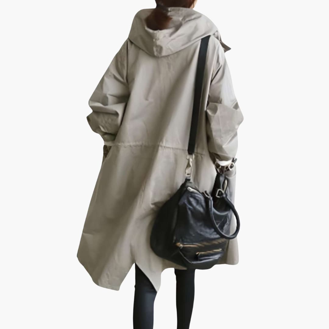 Trench Femme à Capuche avec Fermeture à Boutons