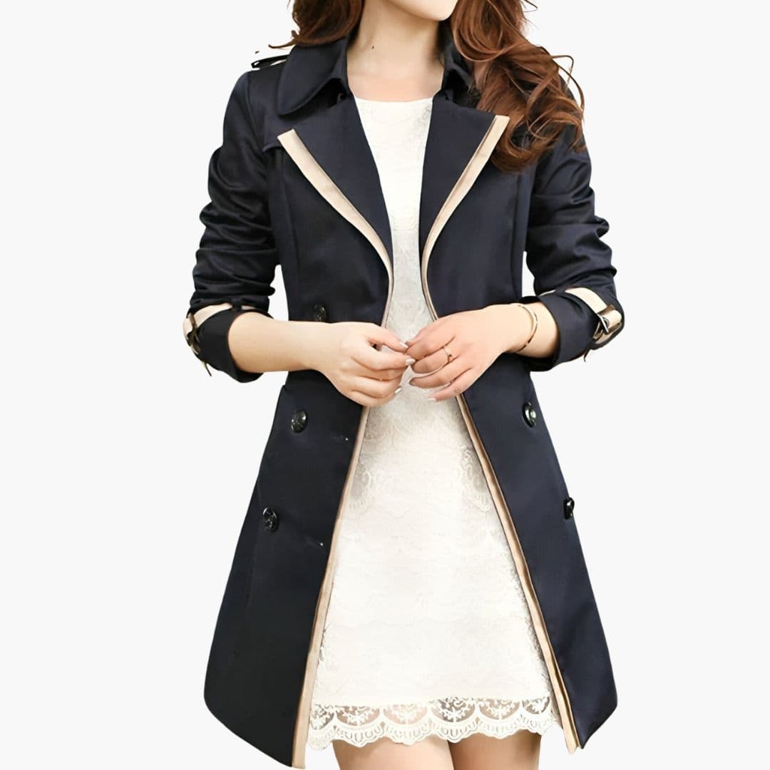 Trench Femme avec Ceinture et Boutons sur le Devant