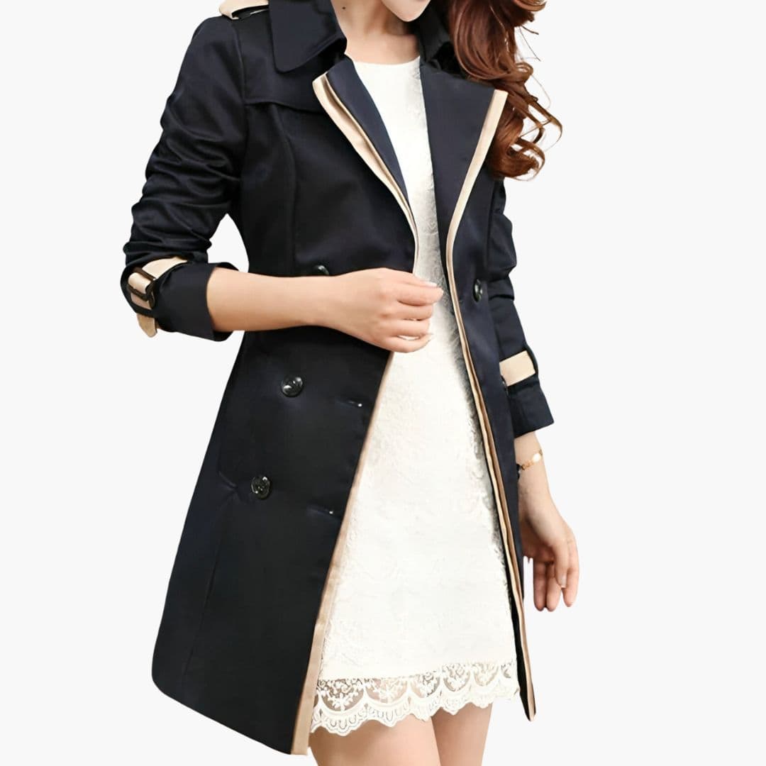 Trench Femme avec Ceinture et Boutons sur le Devant