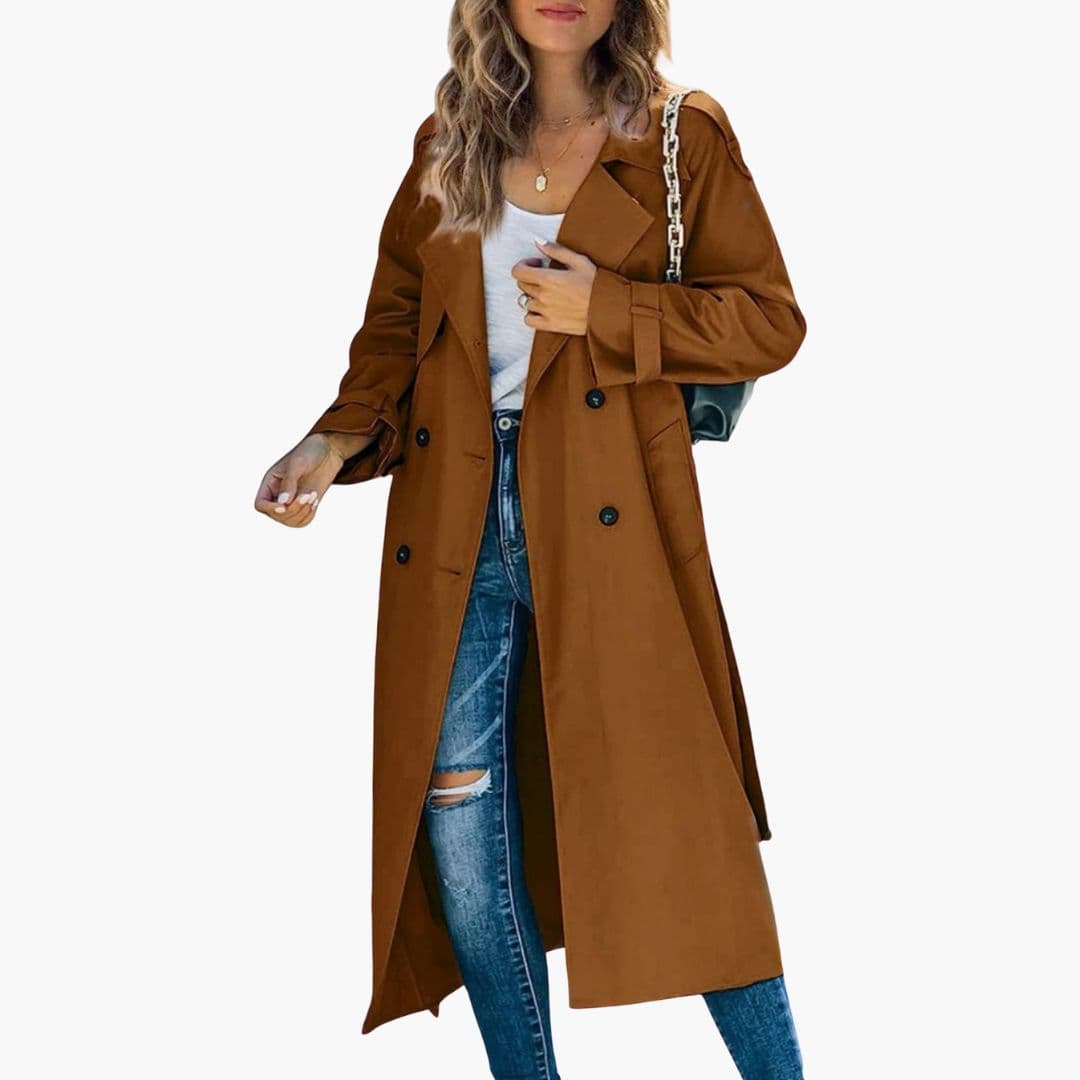 Trench Long Femme avec Ceinture
