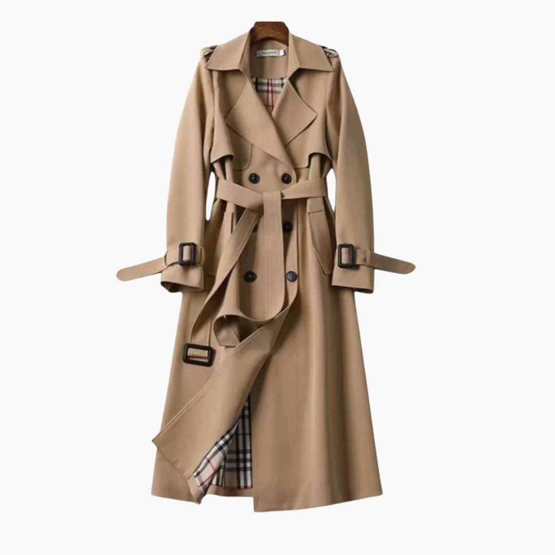 Trench coat femme long avec boutonnage