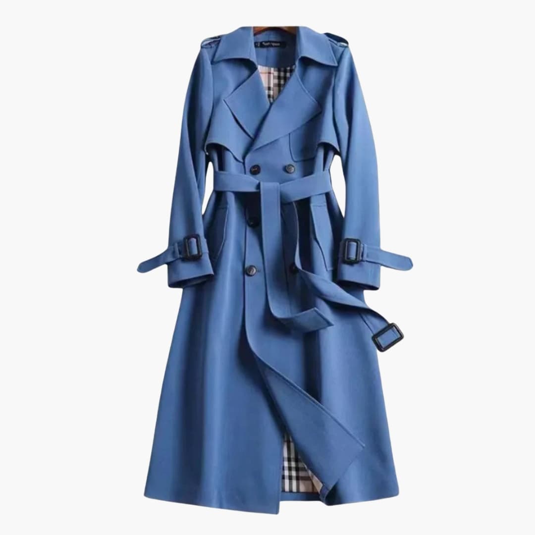 Trench coat femme long avec boutonnage