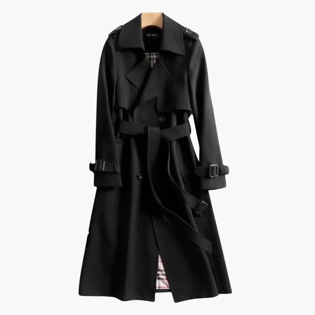 Trench coat femme long avec boutonnage