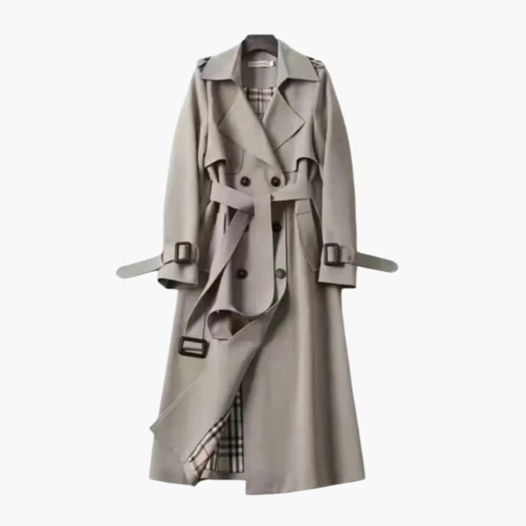 Trench coat femme long avec boutonnage