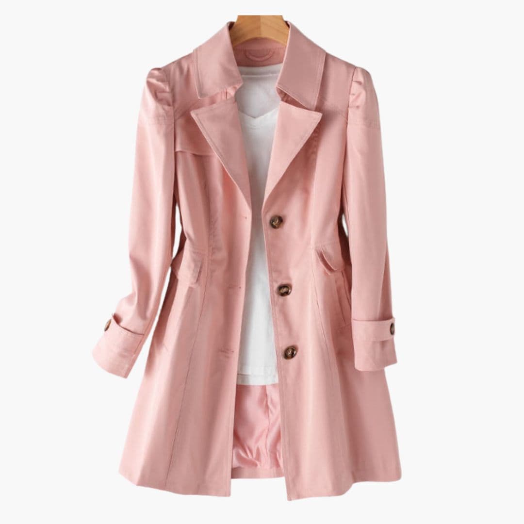 Trench femme avec col à revers et fermeture boutonnée