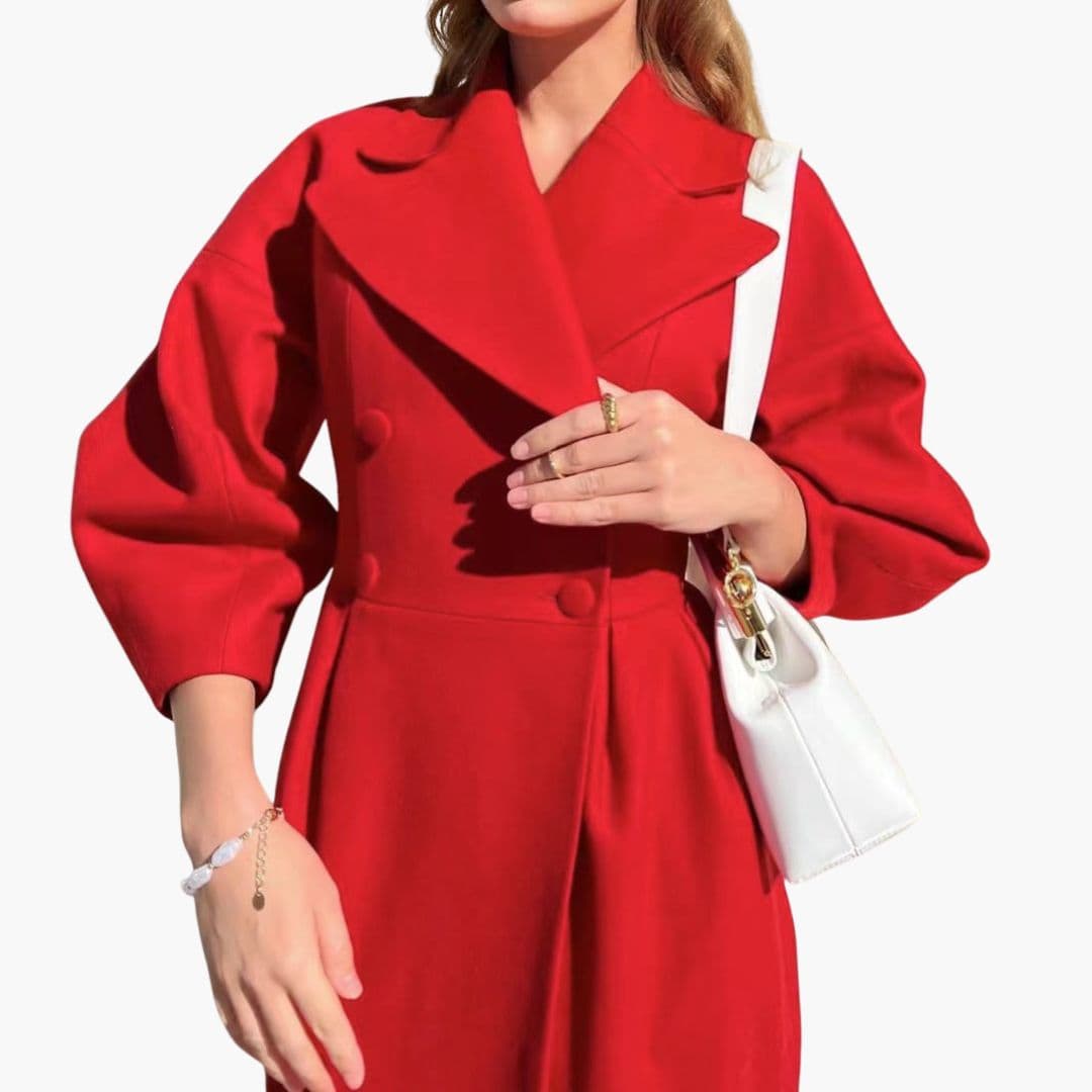 Trench long femme avec col à revers