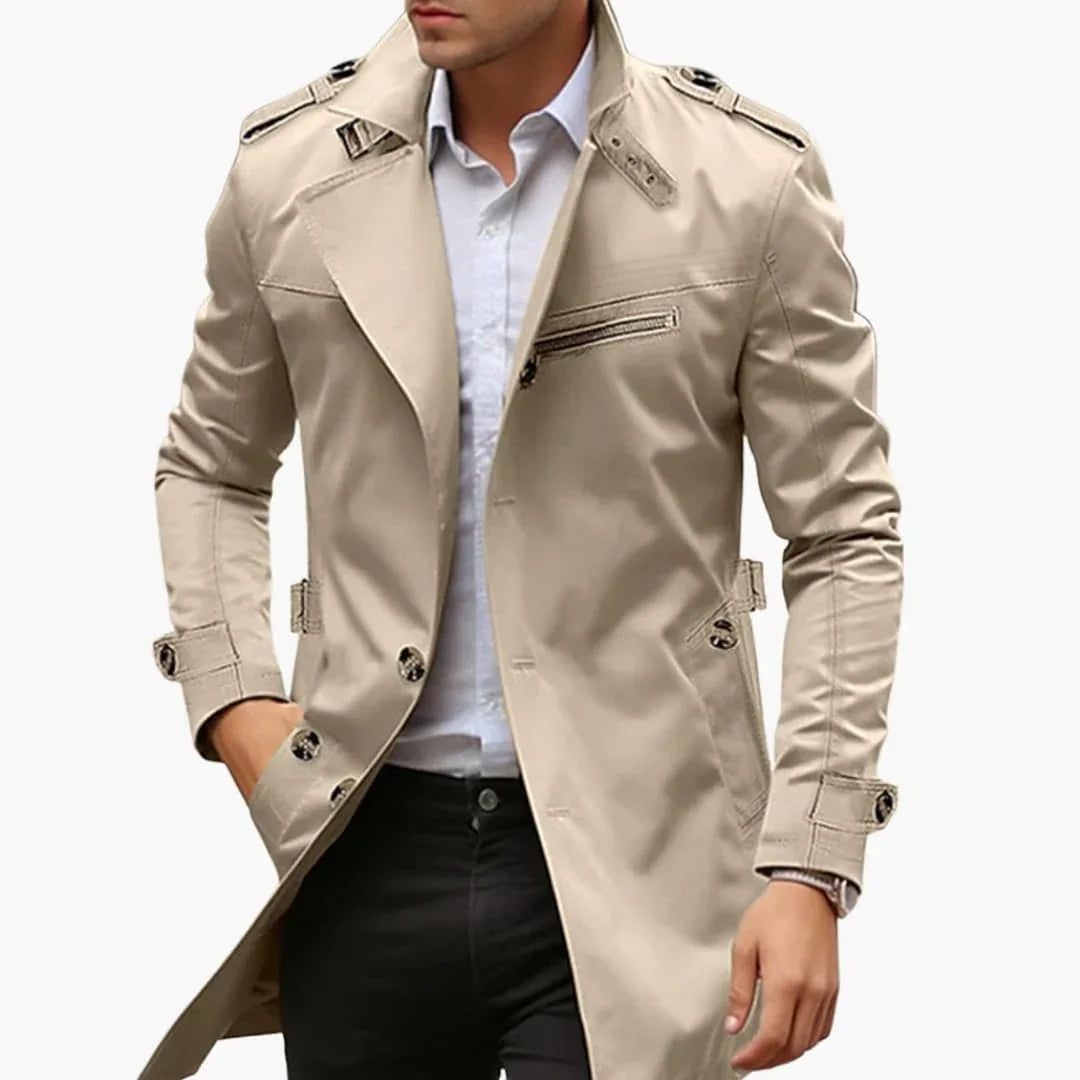 Trench pour homme avec double fermeture