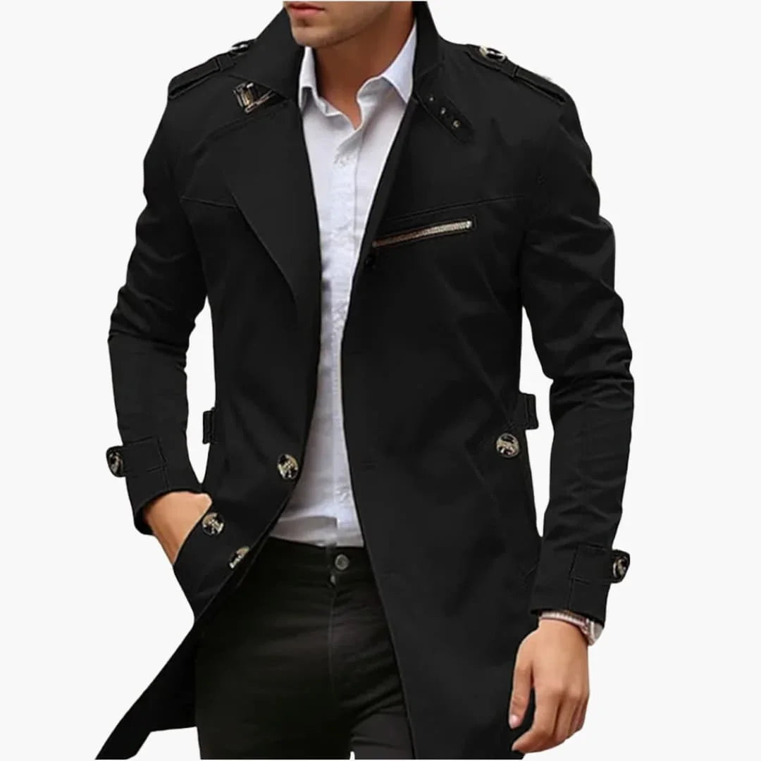 Trench pour homme avec double fermeture