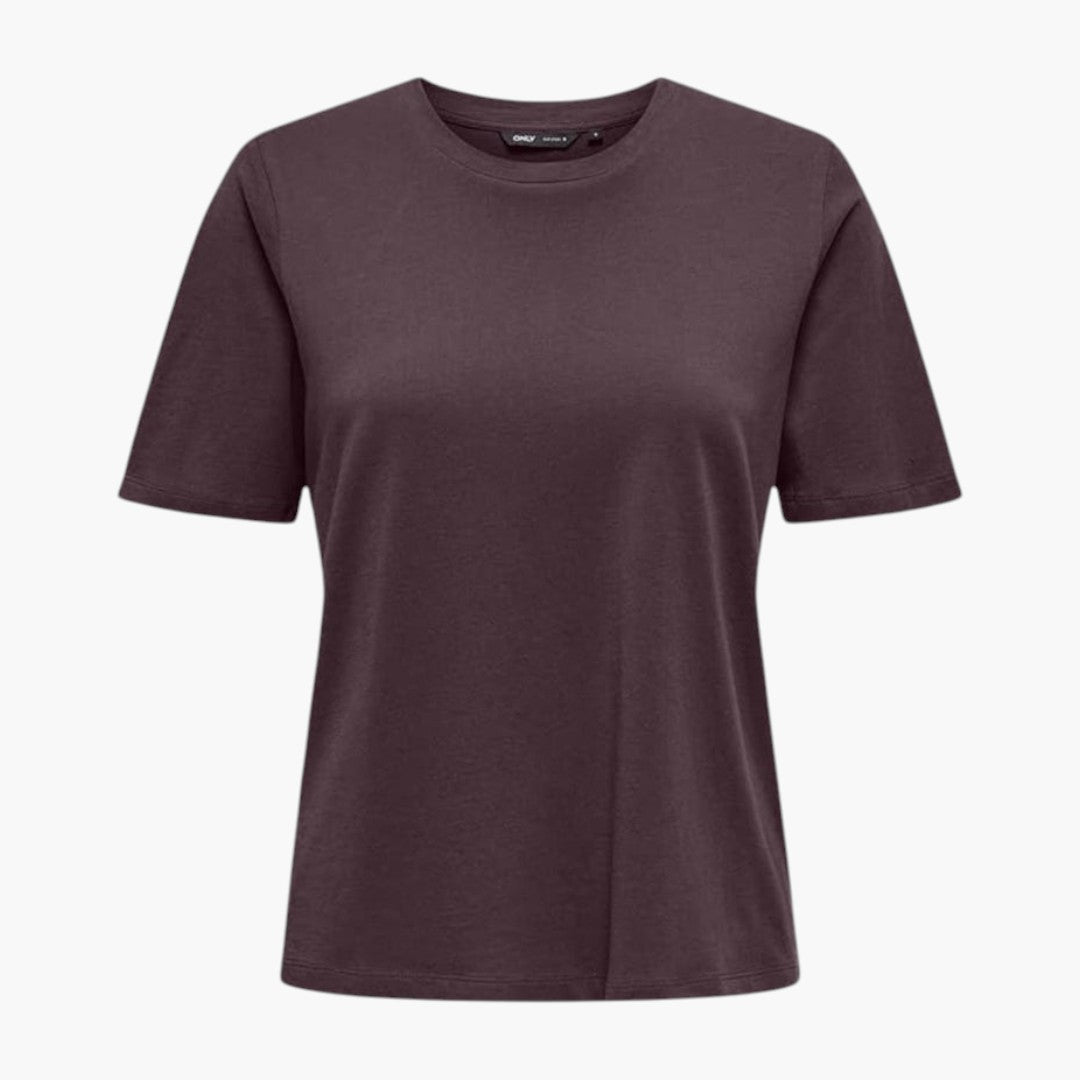 T-shirt til kvinder med rund hals og korte ærmer