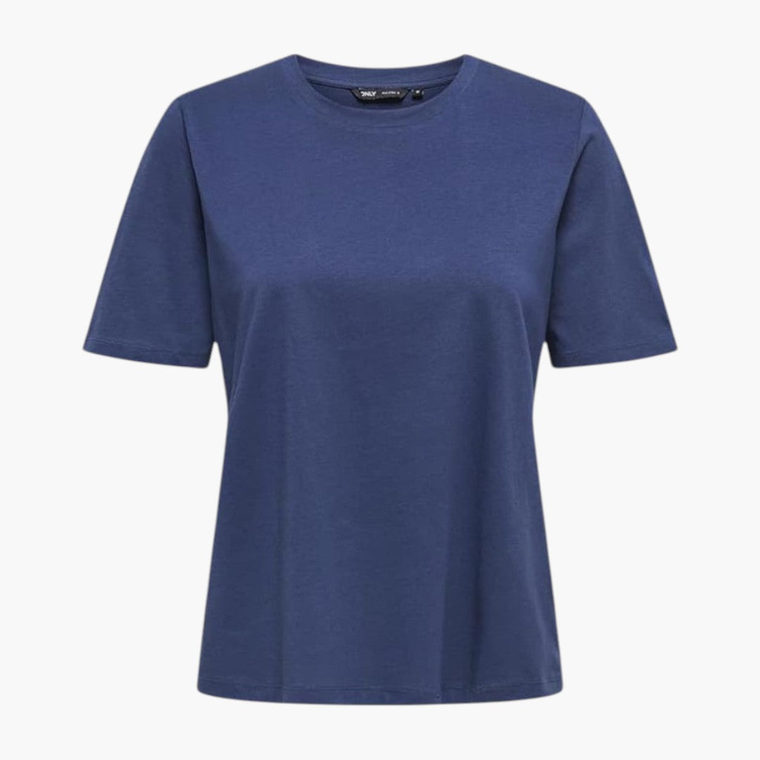 T-shirt til kvinder med rund hals og korte ærmer