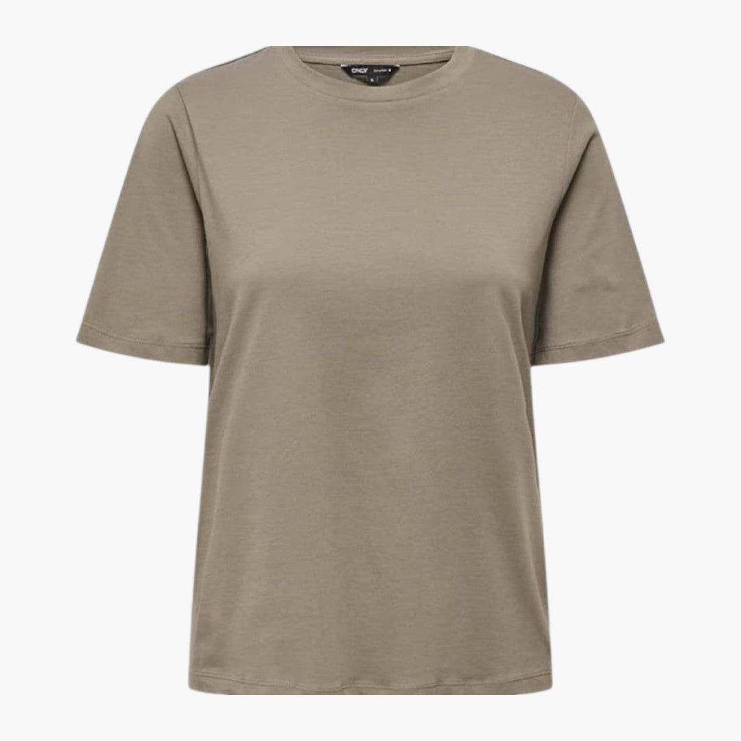 T-shirt til kvinder med rund hals og korte ærmer
