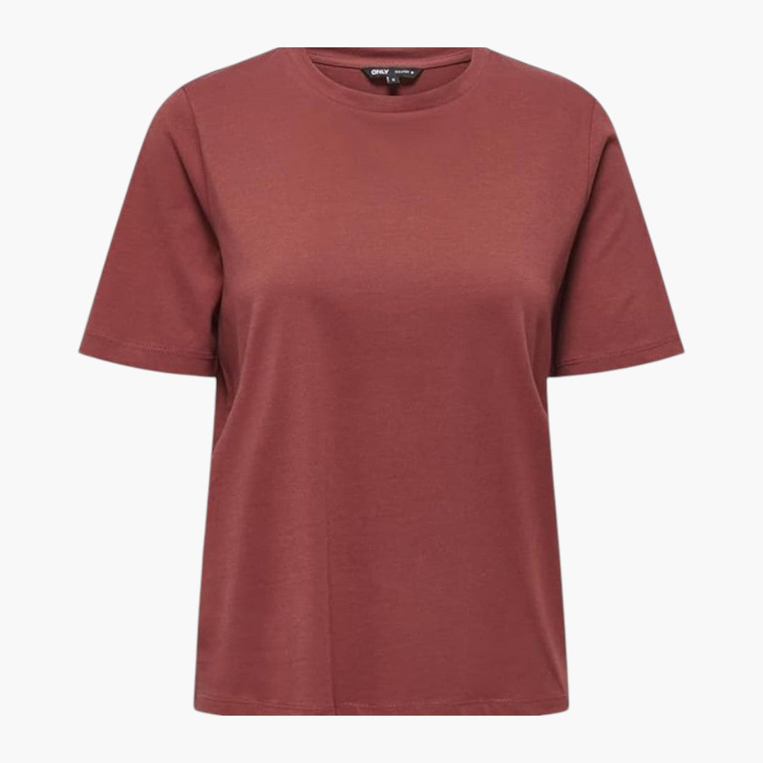 T-shirt til kvinder med rund hals og korte ærmer