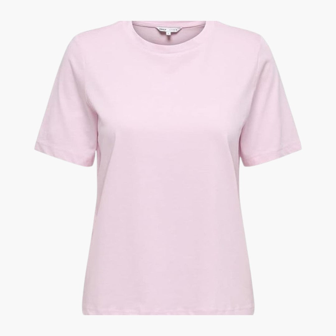 T-shirt til kvinder med rund hals og korte ærmer