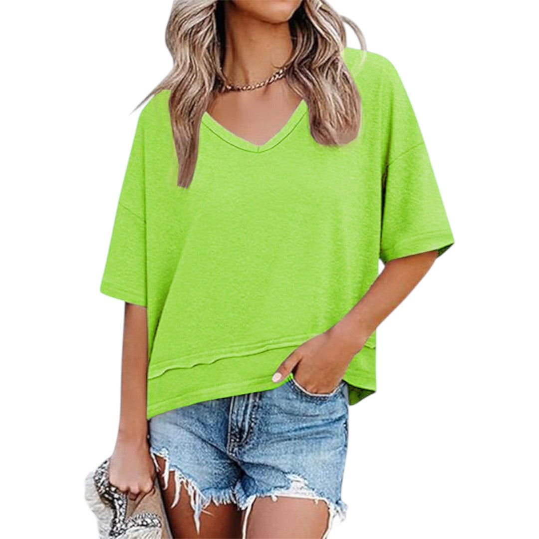 Women's V-neck Short-sleeve Shirt