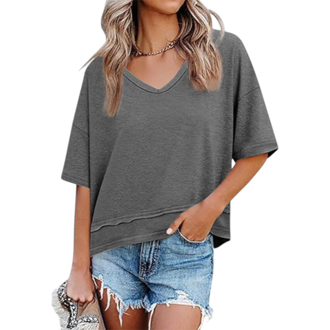 Women's V-neck Short-sleeve Shirt