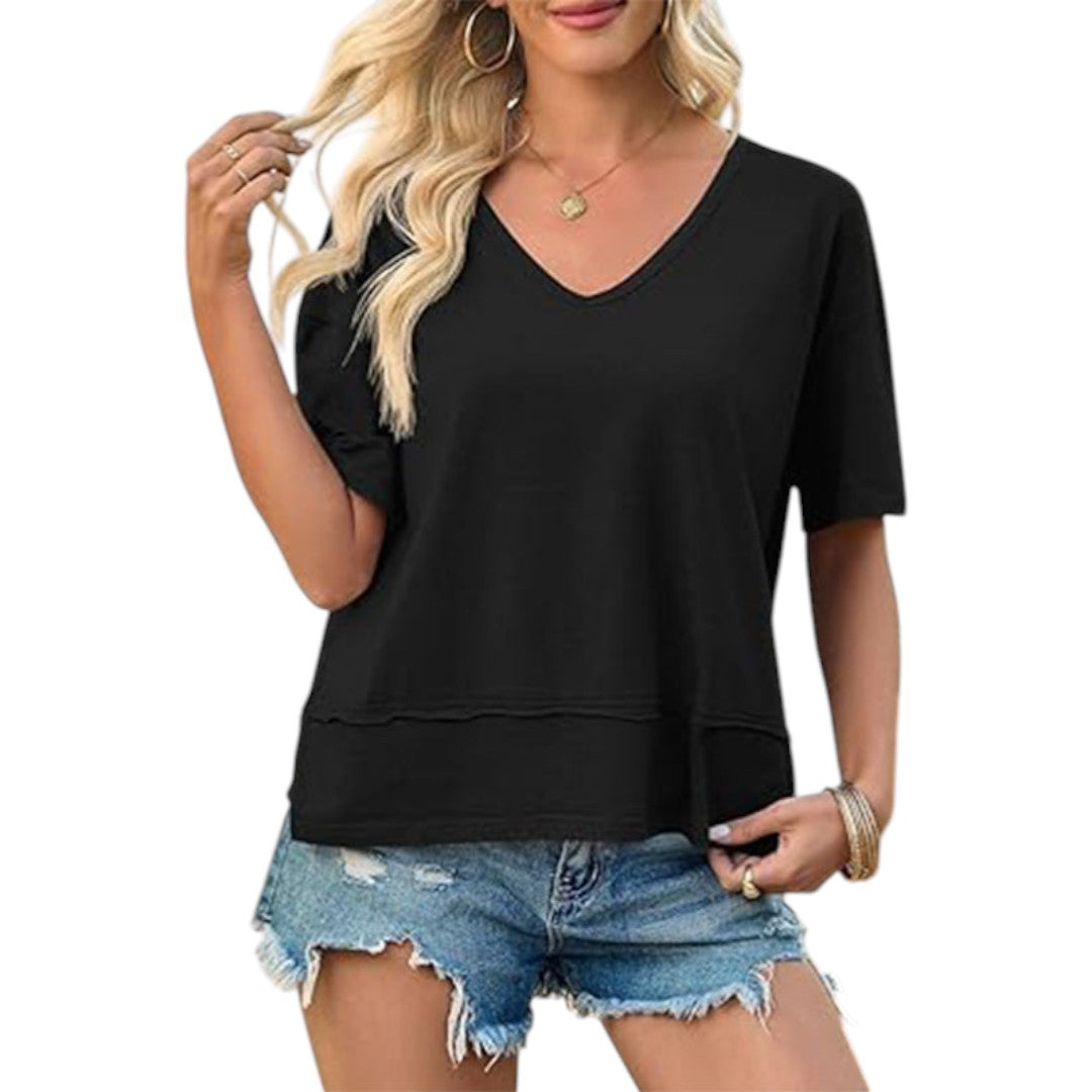 Women's V-neck Short-sleeve Shirt