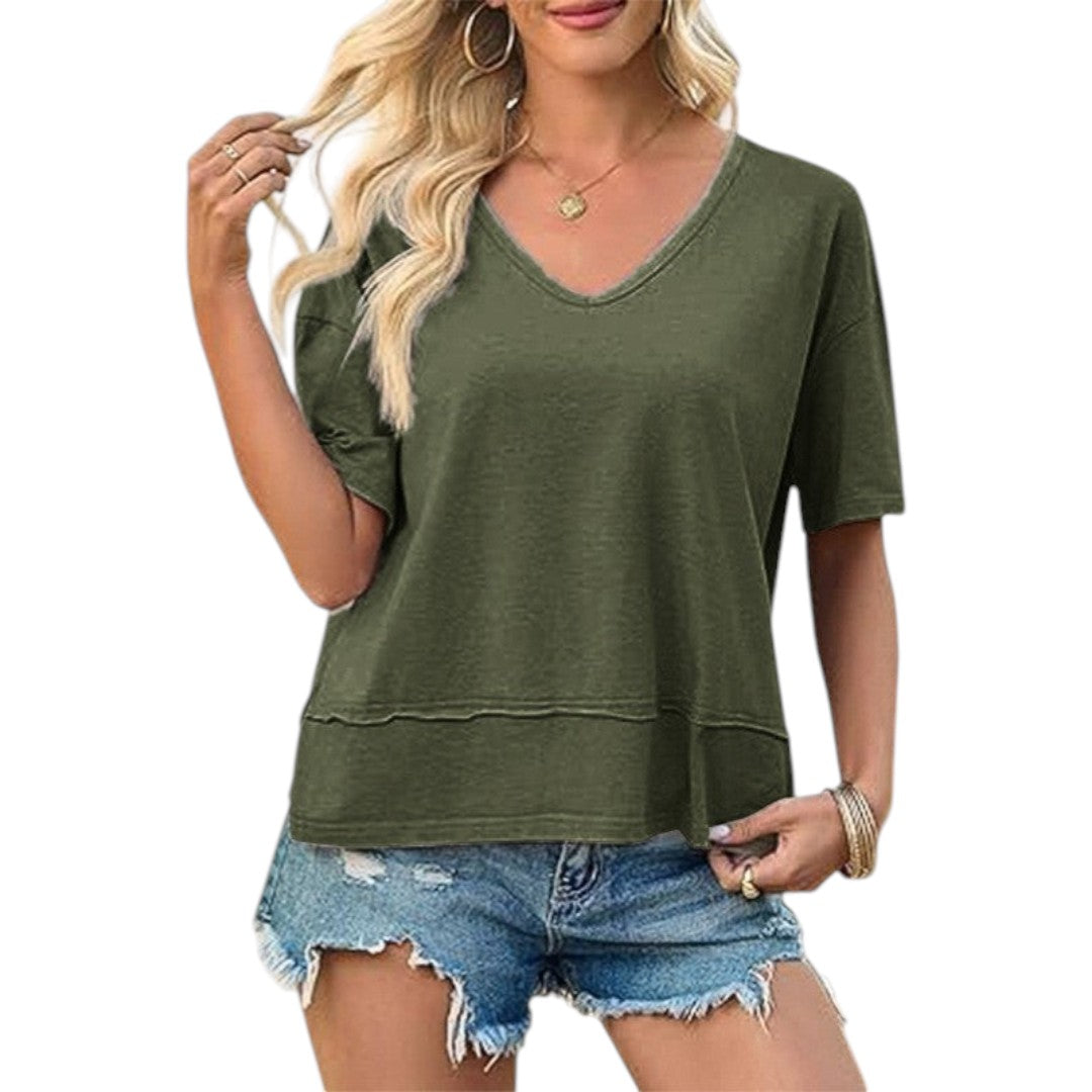 Women's V-neck Short-sleeve Shirt