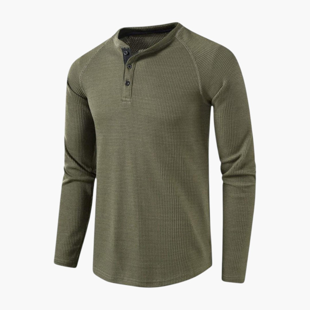 Maglietta Henley da uomo con patta abbottonata
