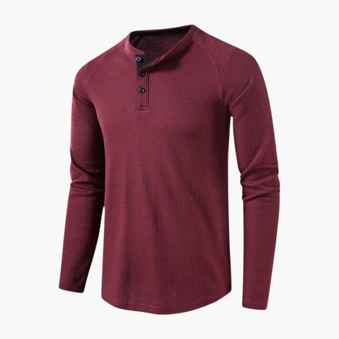 Maglietta Henley da uomo con patta abbottonata