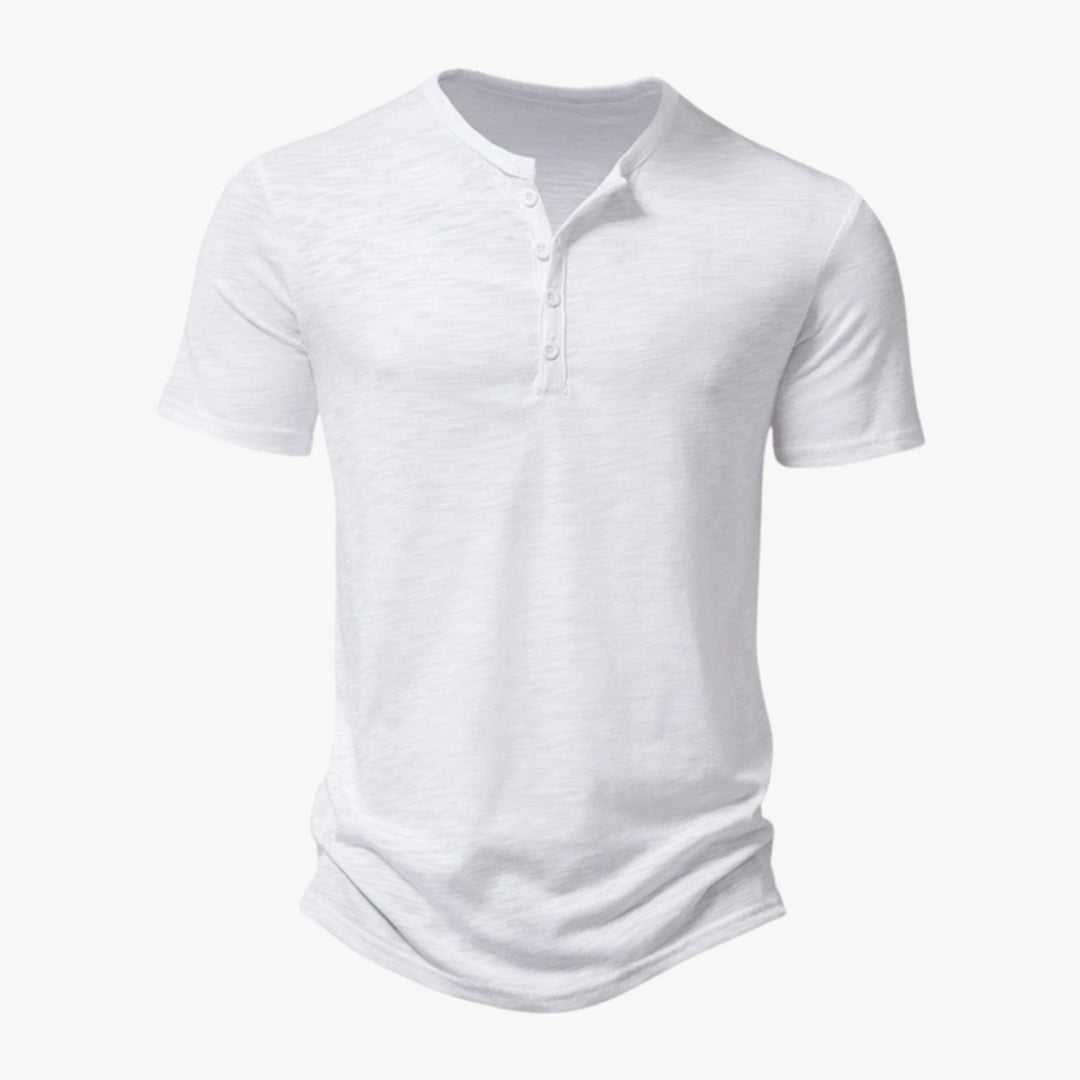Men's Henley Shirt with Buttoned Placket