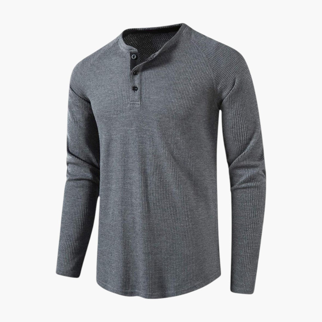 Maglietta Henley da uomo con patta abbottonata