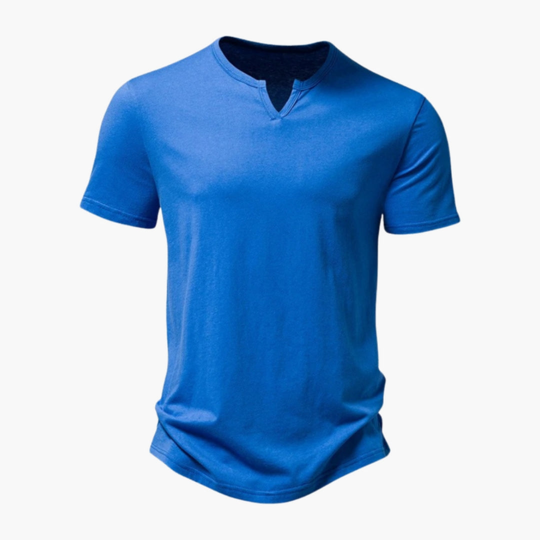 Men's Henley Shirt with Buttoned Placket