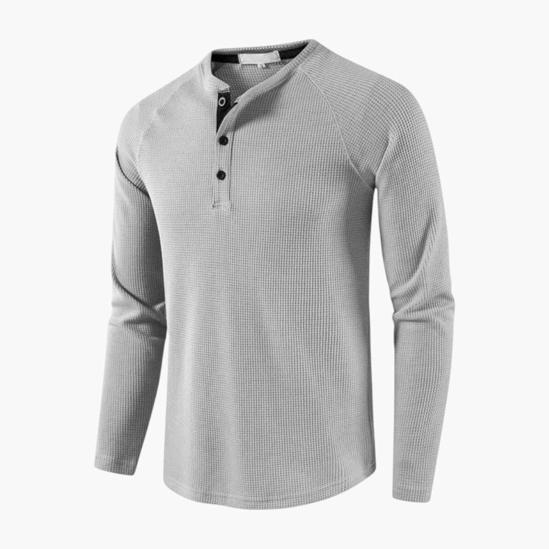 Maglietta Henley da uomo con patta abbottonata