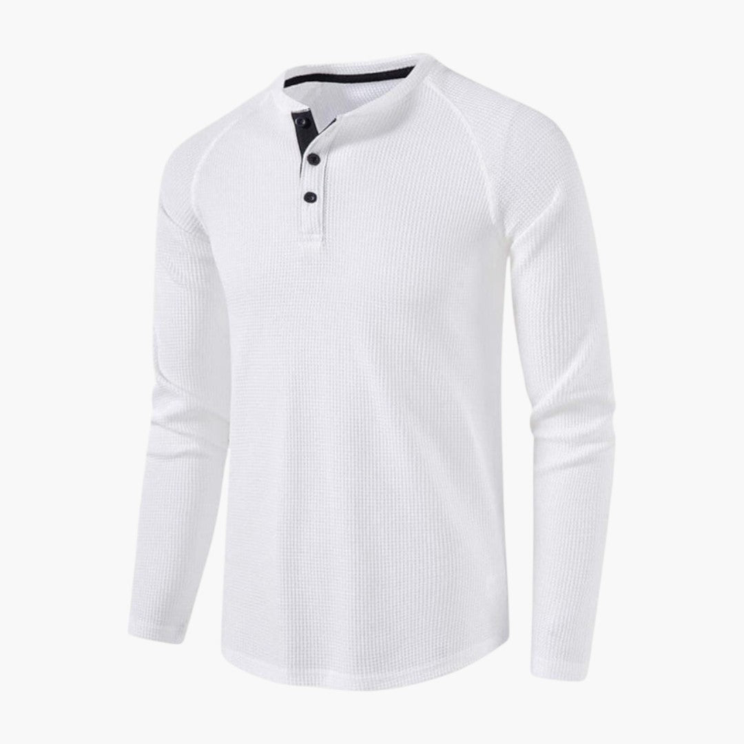 Maglietta Henley da uomo con patta abbottonata