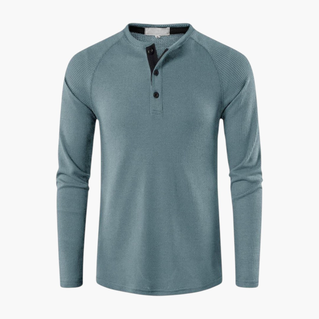 Maglietta Henley da uomo con patta abbottonata