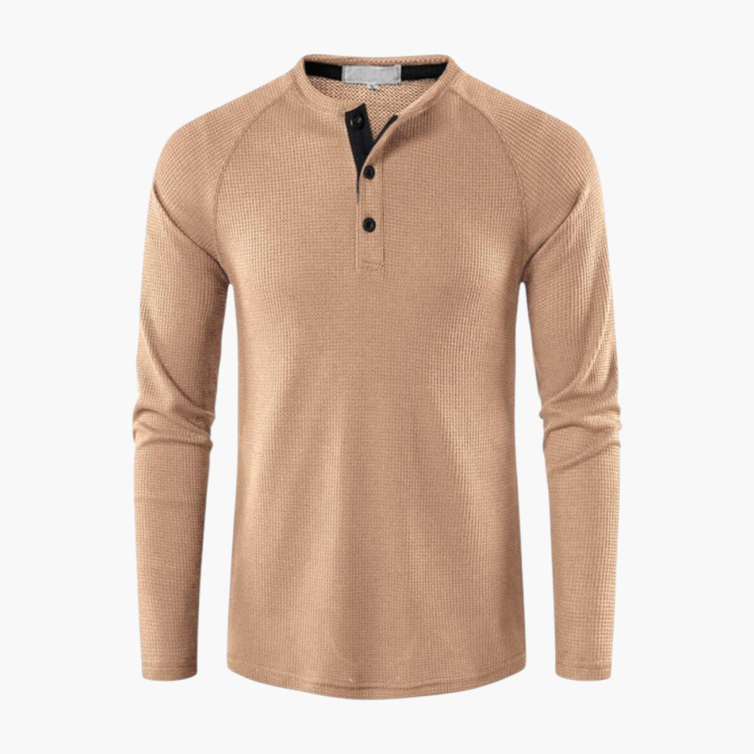 Maglietta Henley da uomo con patta abbottonata
