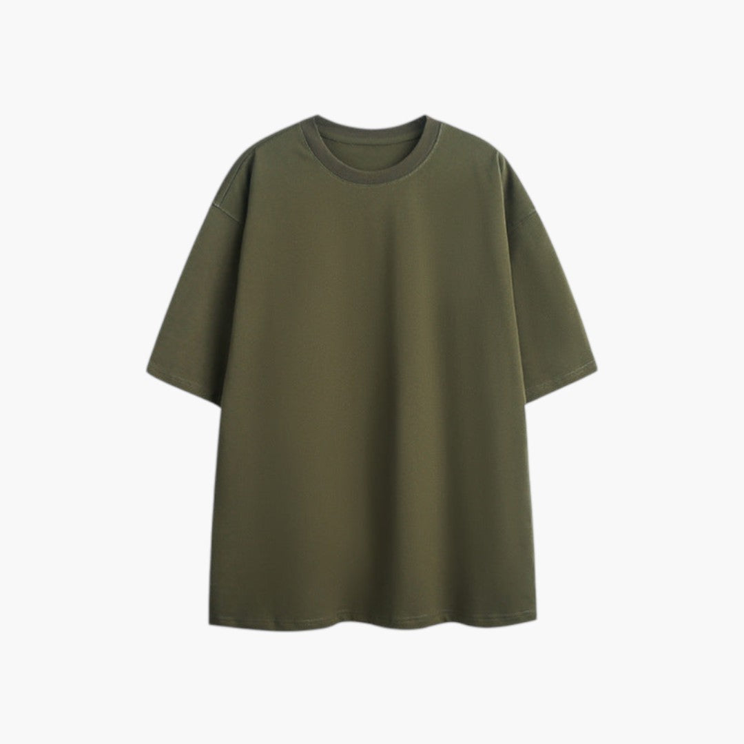 Men's Shirt with Short Sleeves and Round Neck