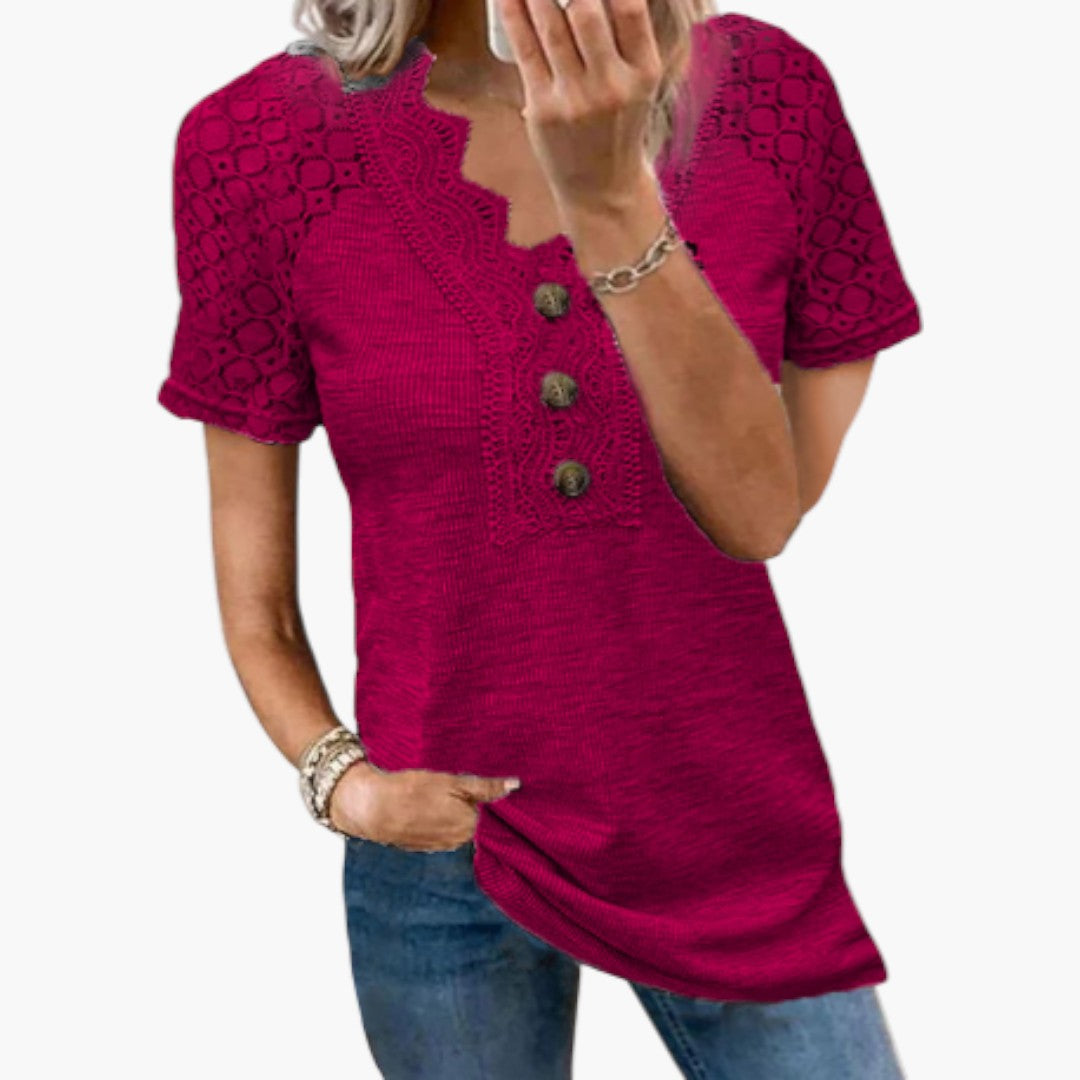 Maglietta donna con inserti in pizzo