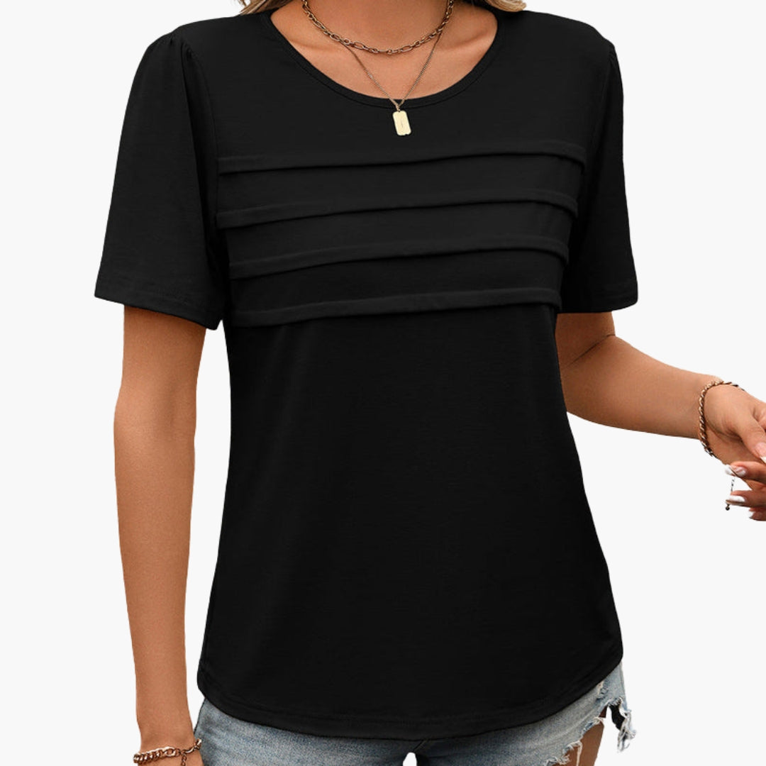 dames T-shirt met overlappende voorpanelen