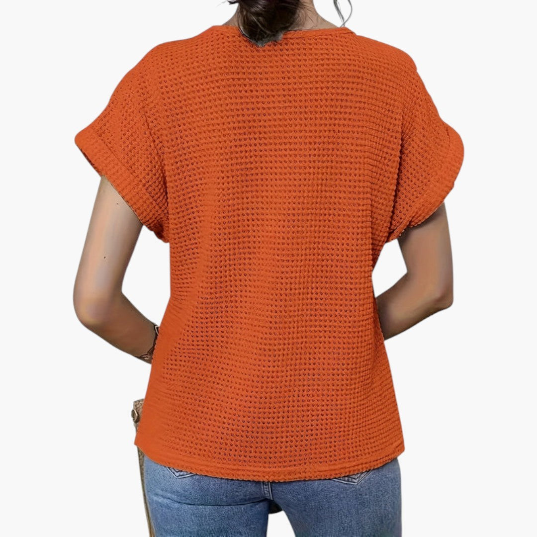 maglietta donna maniche corte con inserto in pizzo
