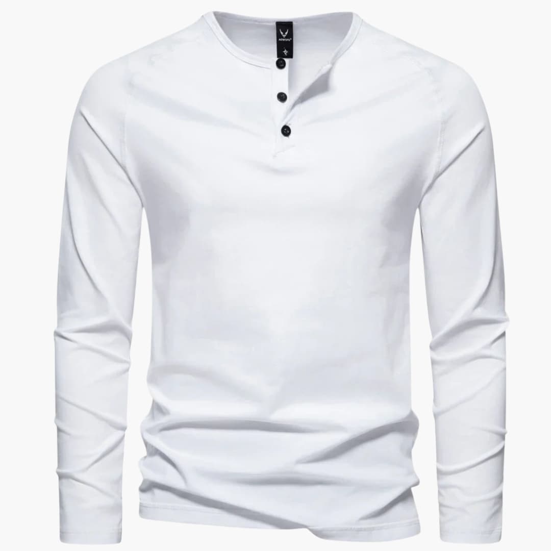 T shirt homme à col boutonné et ourlet droit