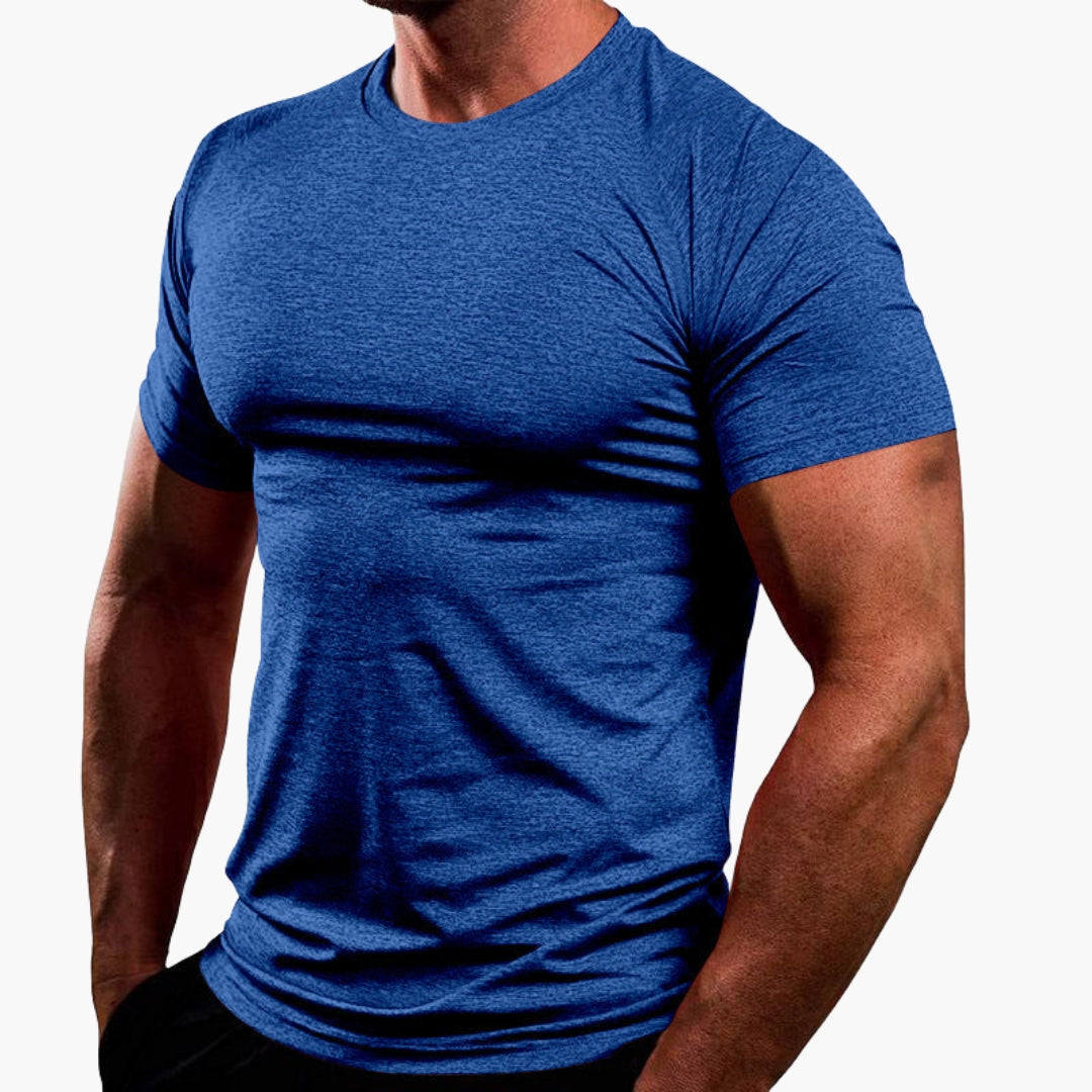T-shirt homem com gola redonda e mangas curtas