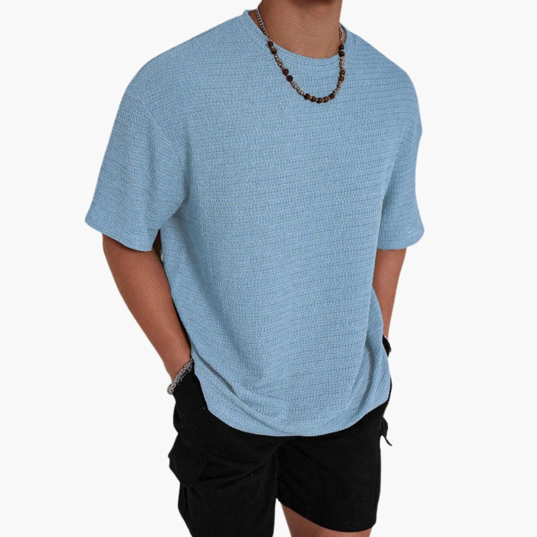 T shirt homme col rond avec surface texturée