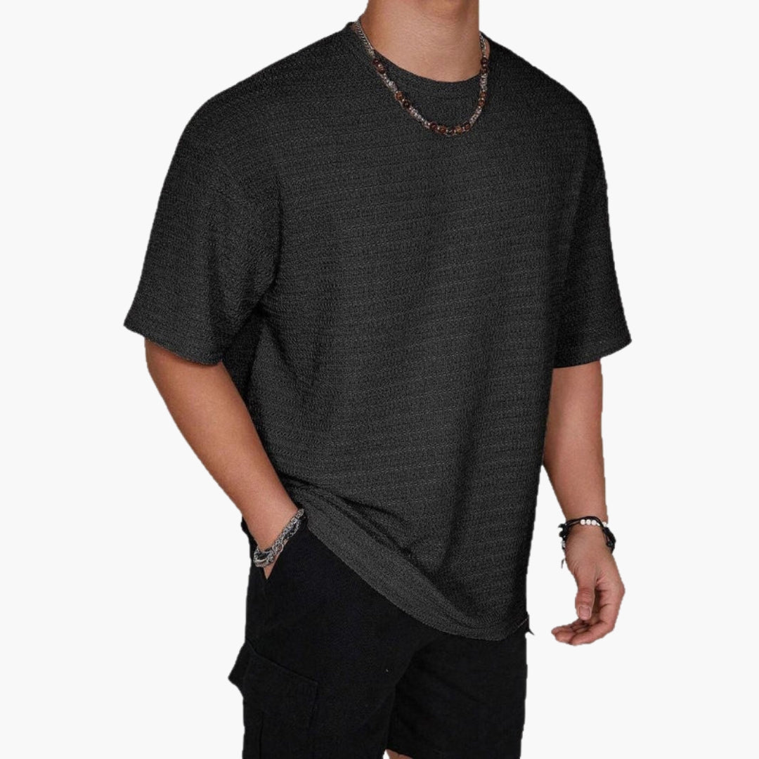 T shirt homme col rond avec surface texturée