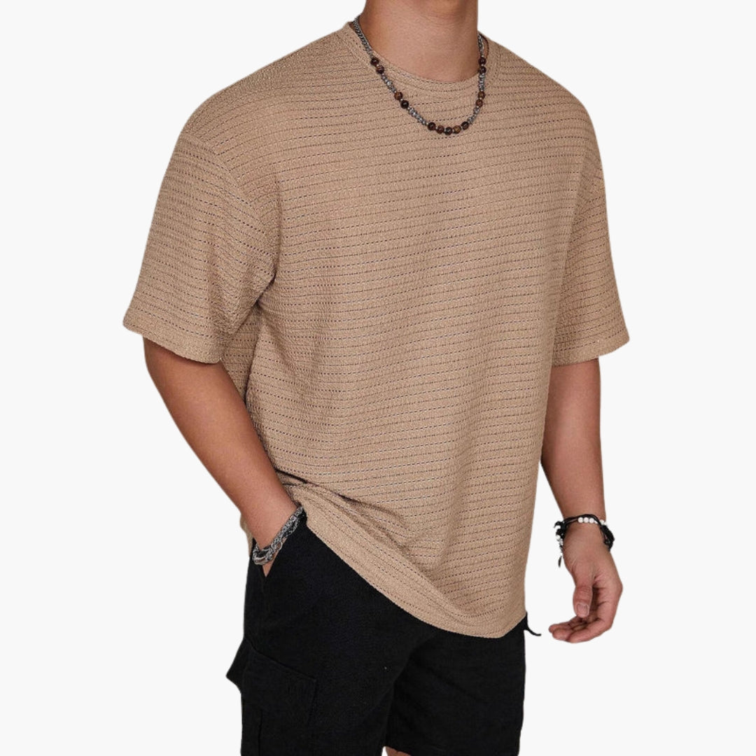 T shirt homme col rond avec surface texturée