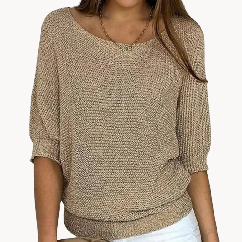 Pull femme torsadé | Col rond, coupe confortable | Maille texturée, style classique automne hiver