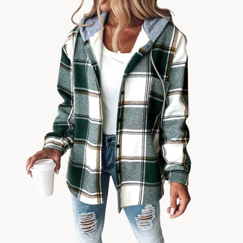 Gilet À Capuche Femme À Carreaux | Style Décontracté Et Confortable